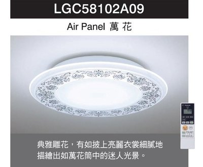 《振勝網》詢問下殺! 國際牌 LGC58102A09 47.8W Air Panel 萬花 LED調光調色遙控燈