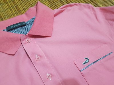 (抓抓二手服飾)  crocodile  POLO衫  粉紅色   XL   (#86)