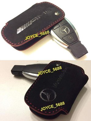 Benz AMG‧中華賓士 原廠  AMG LOGO 高級皮革 (麂皮款) 鑰匙皮套~全新真品