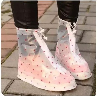 【寶貝屋】圓點 雨鞋套 韓版 可愛 時尚 防水雨鞋套 鞋套