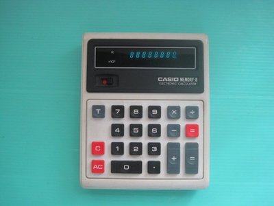 CASIO MEMORY-8 早期 真空螢光管  原裝日製 卡西歐 計算機-操作運算功能良好