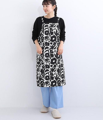乾媽店。日本 印度製 棉質連身工作裙 長圍裙 連身工作圍裙工作服 質感 輕量 吸水 易乾