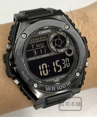 【威哥本舖】Casio台灣原廠公司貨 MWD-100HB-1B 重工業風金屬錶圈電子錶 MWD-100HB