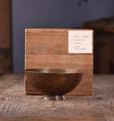 日本江戶時期 銅鎏金茶碗 茶杯 茶具 老物件