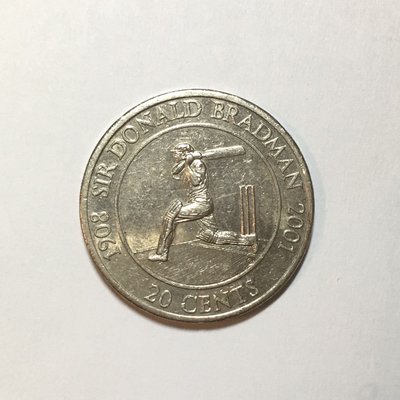澳洲紀念幣 2001年20 cent 慶祝唐納德·布拉德曼爵士的成就 / 20分 硬幣 錢幣 特殊幣 紀念幣 澳大利亞