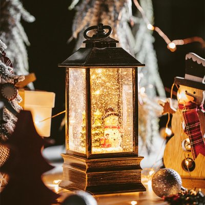 自動飄雪花音樂盒 水晶球八音盒聖誕老人裝飾水晶風燈 小夜燈 擺飾 情人節禮物 聖誕節禮物 交換禮物-好鄰居百貨