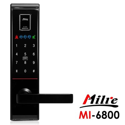 Milre 美樂 四合一密碼/指紋/卡片/鑰匙電子門鎖MI-6800黑色(附基本安裝)