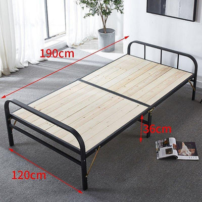 現貨 折疊床家用出租房經濟型小床松木鐵架木板床午休陪護床單人雙人床-熱銷可開發票