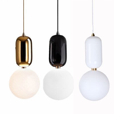 [台灣110v]北歐后現代玻璃球吊燈簡約創意藝術單頭燈飾辦公室客餐廳吧臺lamp