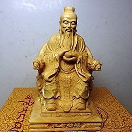 現貨 紫晶宮黃楊木精雕鴻鈞老祖(高10公分)品質保證價格便宜圖片色可開發票