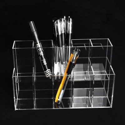 亞克力筆筒 透明文具多功能筆架辦公桌面用品文具收納盒簡易學生-特價-特價