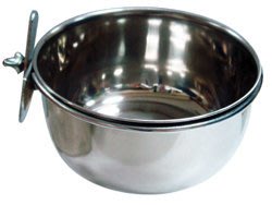 MS.PET小動物鸚鵡鴿鳥寵物鼠犬貓兔懸掛式不鏽鋼碗 籠掛白鐵食盆 餵食器 水碗10-301（S）每件90元