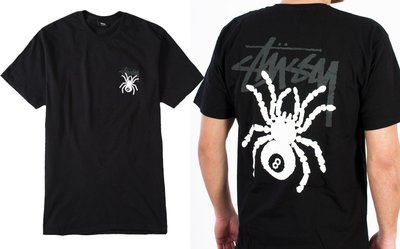 【超搶手】全新正品 最新款 STUSSY 8 BALL SPIDER TEE 蜘蛛 8號球 黑白S M L XL