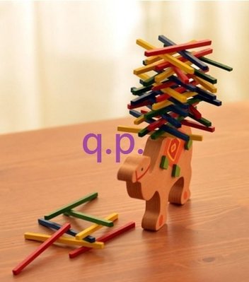 現貨 木質 駱駝 動物 疊疊樂 積木 繽紛色彩 木棍木條木棒平衡木馱運 桌遊 益智遊戲 團康互動 小孩兒童親子 木製玩具