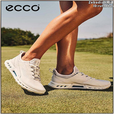ECCO愛步休閒運動鞋女新款低幫無釘球鞋 高爾夫健步C4系列130903