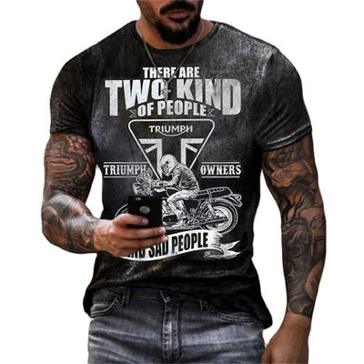 全館免運 男士復古 T 恤 3d Norlon 摩托車短袖寬鬆超大 T 恤男士 T 恤時尚服裝上衣 Camiseta 可