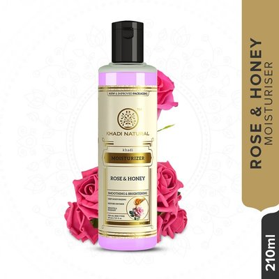 印度 Khadi 草本玫瑰蜂蜜臉部身體保濕乳液Herbal Rose & Honey Moisturizer 210ml