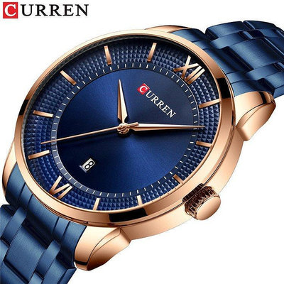 CURREN/卡瑞恩8356 鋼帶手錶簡約日歷大錶盤商務錶防水男生時裝