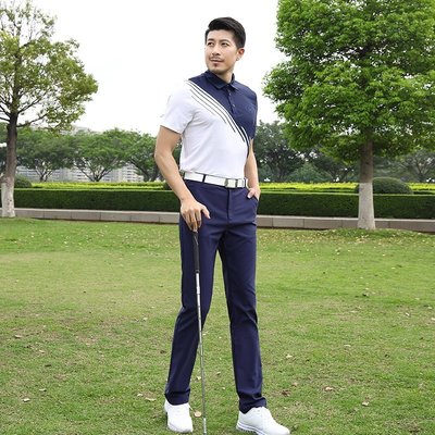 特賣-夏季新款ZG6高爾夫服裝男球服休閑運動親子套裝翻領polo衫長褲子