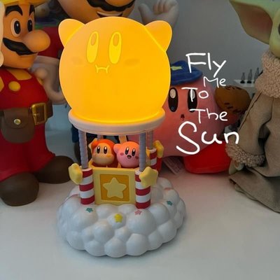 現貨熱銷-星之卡比拍拍燈日版太陽能熱氣球可愛卡通硅膠小夜燈兒童擺件禮物~特價