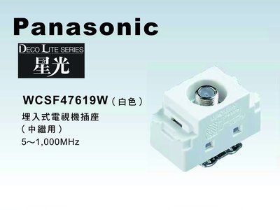 《居家好幫手》Panasonic國際牌 星光系列 WCSF47619W 埋入式電視機插座中繼用【單品】蓋板需另購