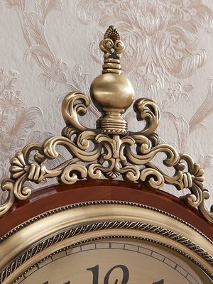 歐式復古掛鐘客廳實木鐘表美式餐廳藝術時鐘家用代簡約大氣掛表