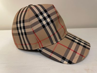 塞爾提克~二手 BURBERRY 經典 Vintage 格紋 品牌標誌 棒球帽 帽子