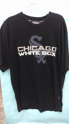 MLB美國大聯盟 白襪隊 流行款 無背號 圓領棉質T恤 黑 5710226-020全新 正品