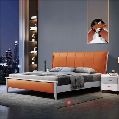 [紅蘋果傢俱] 簡約系列 MX-A835 床架 實木床架 雙人床架 雙人加大 環保水性漆 布床 科技布
