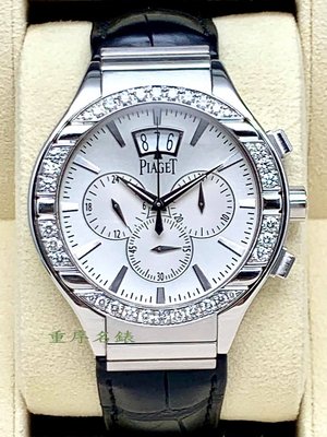 重序名錶 PIAGET 伯爵 POLO 白K金 原鑲鑽圈 飛返計時碼錶 自動上鍊腕錶 G0A32040