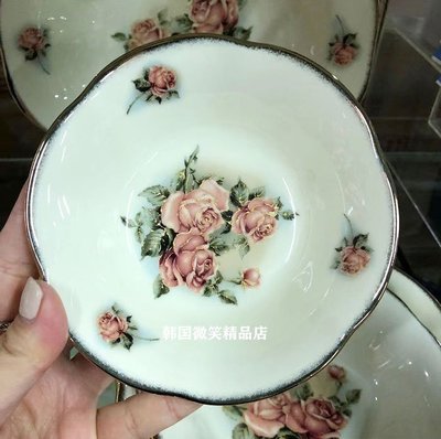 “正品”韓國進口QueenRose女皇玫瑰餐具陶瓷圓盤子家用菜盤點心盤碟子