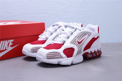 Nike Air Zoom Spiridon Caged 2 復古 白紅 休閒運動慢跑鞋 男女鞋 CD3613-600