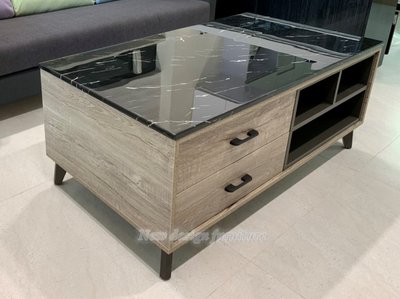 【N D Furniture】台南在地家具-木心板耐磨木紋系統式封邊130cm人造石面茶几Y267-01H