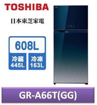 TOSHIBA東芝 608公升-3度C變頻雙門冰箱 GR-A66T(GG)