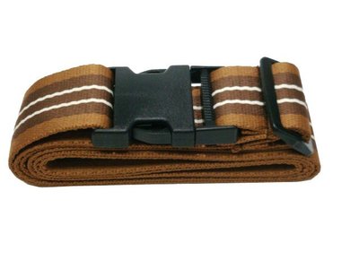 【菲歐娜】6915-(促銷商品)旅行箱束帶/行李綁帶/棉質材質(深棕色配淺咖啡色) 台灣製造