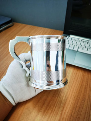 純銀英國古董銀器925銀大馬g杯水杯茶杯主人杯1922年
