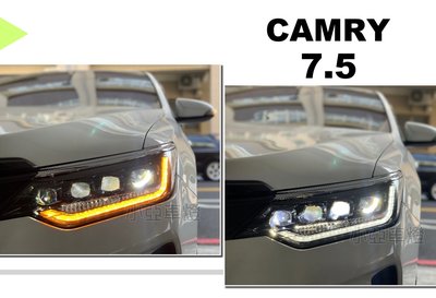 小亞車燈＊全新 CAMRY 7.5代 15 16 17 年 全LED 呼吸動態 跑馬方向燈 四魚眼 大燈