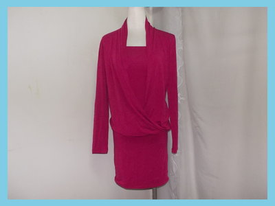 *清倉大拍賣-運可併*70元~紫紅色優雅長袖洋裝(apure-M號)