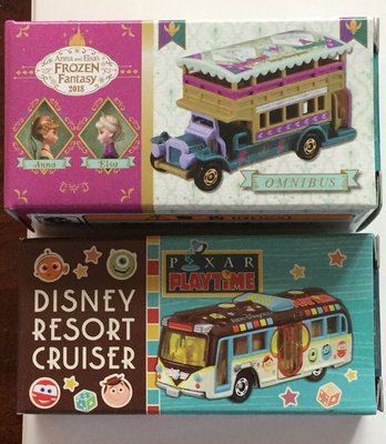 Tomica  2018 日本 迪士尼 園區 限定  皮克斯 玩具總動員  冰雪奇緣 公車 巴士 遊園 雙層 車