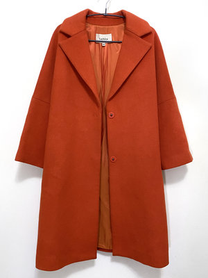 La Feta 專櫃 近全新 橘色 繭型 羊毛 大衣