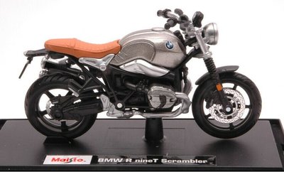 【寶馬摩托車模型】BMW R nineT Scrambler 灰色 重型機車模型 Maisto 美馳圖 1/18精品車模