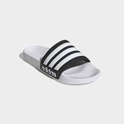 【adidas 愛迪達】ADILETTE SHOWER 男/女 運動拖鞋 白/黑 GZ3773 尺寸:UK6~12