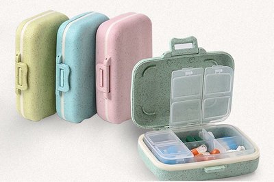 【SG207】日本迷你薬盒 小藥盒便攜式藥品盒一周旅行隨身藥片藥丸分裝藥盒子【B】