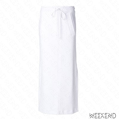 【WEEKEND】 LOST & FOUND ROOMS 側邊開岔 鬆緊 綁帶 口袋 長裙 棉裙 白色