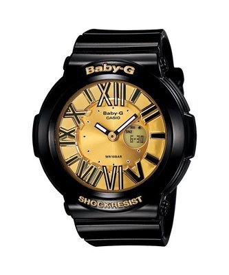 【CASIO BABY-G】 BGA-160-1B (出清價公司貨) 黑色LED背光融入特殊發光塗料 3D多層次的錶盤