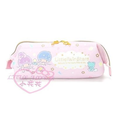 ♥小公主日本精品♥Twin Stars雙子星圖案粉色雙面圖拉鍊大開口收納包化妝包筆袋萬用包 ~預(9)