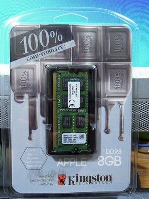 點子電腦-北投 8G◎APPLE筆電用 金士頓 KTA-MB1600 DDR3 8GB記憶體◎1890元