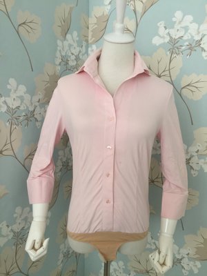 Nara Camicie 萊卡彈性粉紅色body 七分袖襯衫 ～尺寸2～(M)還有黑白條紋