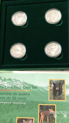 【鑒 寶】（世界各國錢幣） 加拿大1996年50分精製紀念銀幣4枚1套（動物，完未品） DDS467