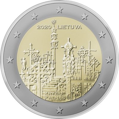 【幣】EURO 立陶宛2020年發行 2歐元紀念幣---十字架山